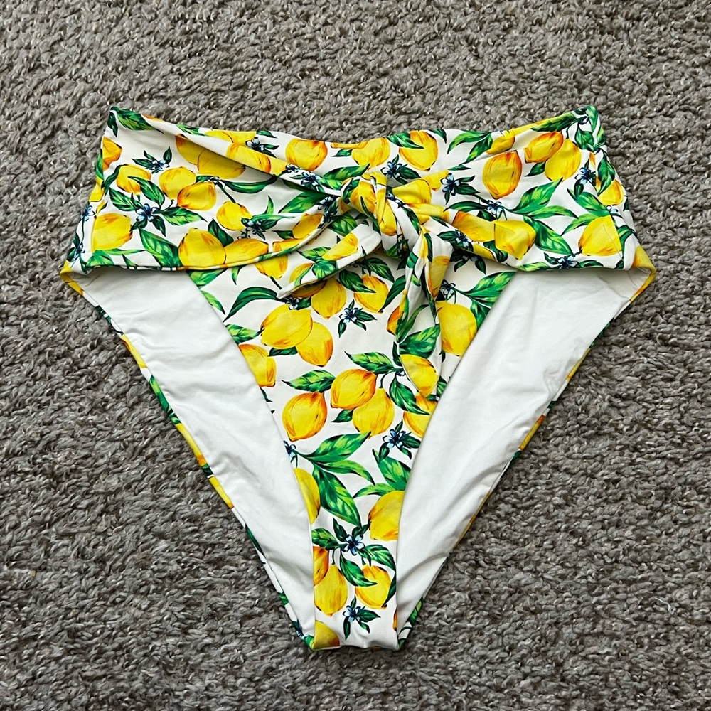 Lemons All Over Onia High Waisted Bikini Bottoms x WeWoreWhat size XS
